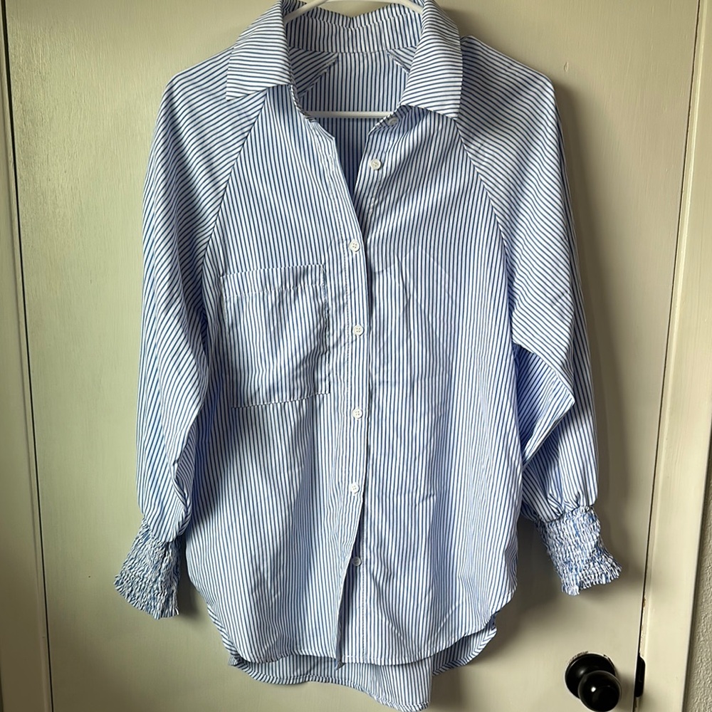 Blue Striped button down Shirt